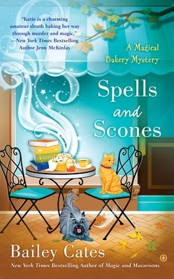 Mass market paperback of "Spells and Scones" by Berkley Books, featuring a cover illustration with magical and cozy elements.