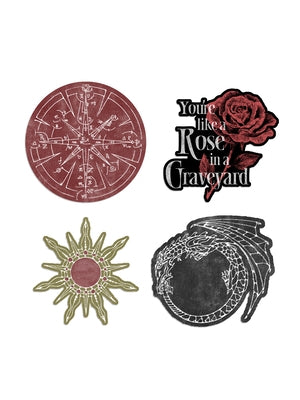 Out of Print Clothing Alchemised Sticker Set of 4 with colorful, illustrated paperback stickers on a white background.