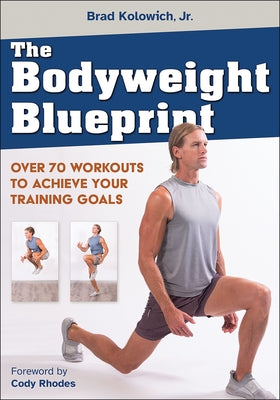 Paperback book titled "The Bodyweight Blueprint" by Human Kinetics Publishers with cover showing workout illustrations and training tips.