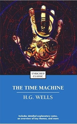 Mass market paperbound copy of The Time Machine novel by Simon & Schuster featuring a vintage-style cover design.