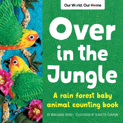 Paperback "Over in the Jungle" rain forest baby animal counting book by Dawn Publications, featuring colorful jungle animal illustrations.