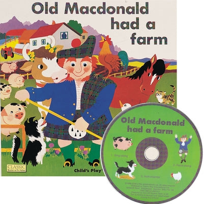 Child's Play International Old MacDonald Had a Farm paperback book with colorful farm animal illustrations and a CD included.