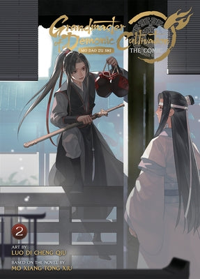 Paperback comic book "Grandmaster of Demonic Cultivation: Mo Dao Zu Shi Vol. 2" by Seven Seas, featuring colorful character illustrations.