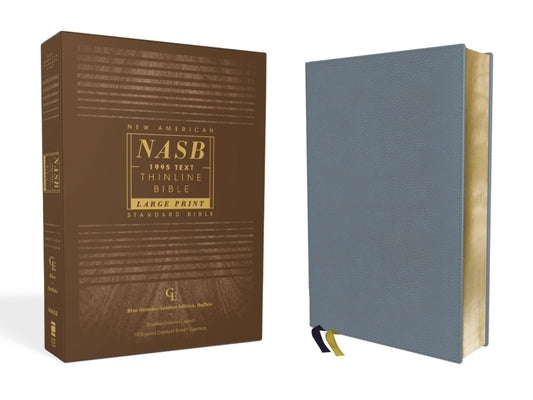Nasb, Thinline Bible, Large Print, Genuine Leather, Buffalo, Blue, Red Letter Edition, 1995 Text, Comfort Print by Zondervan