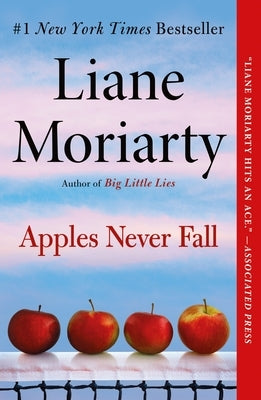 Paperback of "Apples Never Fall" by Holt Paperbacks, showing the book cover with title and author details.