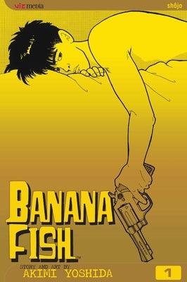Paperback of Banana Fish Vol. 1 manga by Viz Media featuring colorful cover art with characters from the series.
