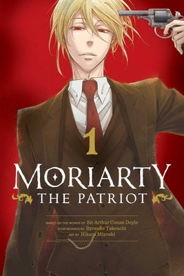Paperback of Moriarty the Patriot, Vol. 1 manga by Viz Media featuring artwork of the main characters on the cover.