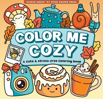 Color Me Cozy adult coloring book by Peter Pauper Press featuring 31 one-sided designs on thick paper in a paperback format.