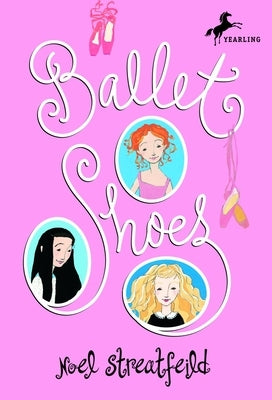 Paperback ballet shoes book by Yearling Books with colorful cover illustration of ballet slippers and dance scene.