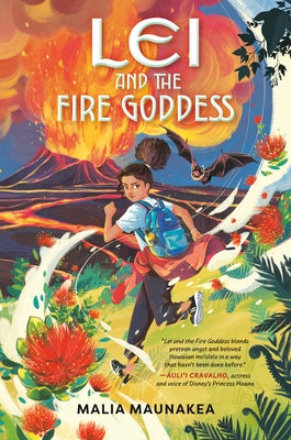 Paperback of Lei and the Fire Goddess by Penguin Workshop, featuring a colorful cover with fiery imagery and a young heroine.