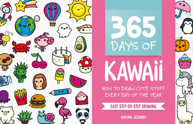 Paperback book titled "365 Days of Kawaii" by David & Charles, featuring colorful illustrated cute characters on the cover.