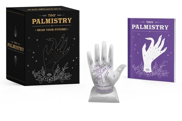 Paperback Tiny Palmistry: Read Your Future! book by Rp Minis showing a close-up of the cover with palmistry illustrations.