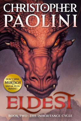 Paperback copy of Eldest: Book II by Alfred A. Knopf Books for Young Readers, featuring a cover with fantasy artwork.