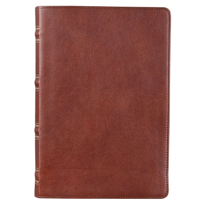 KJV Giant Print Full-Size Bible Brown Full Grain Leather by