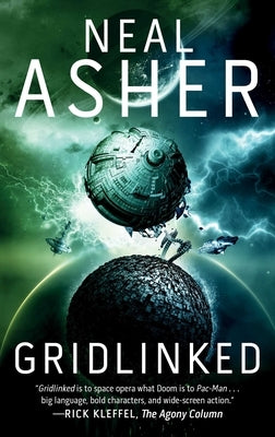 Mass market paperback of "Gridlinked" by Cormac, a science fiction novel published by Night Shade Books, featuring futuristic cover art.