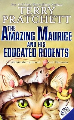 Cover of "The Amazing Maurice and His Educated Rodents" mass market paperback by Clarion Books, showing colorful illustrated book art.