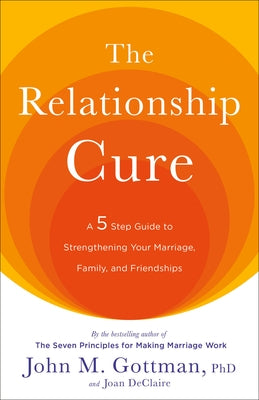 Paperback of The Relationship Cure book by Harmony, featuring a cover with warm colors and title text on the front.