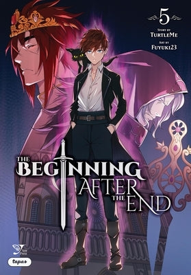Paperback of The Beginning After the End, Vol. 5 comic by Yen Press featuring colorful cover art and manga-style illustrations.