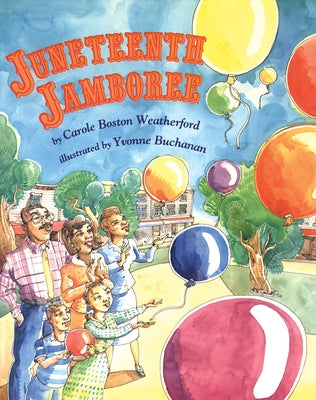 Paperback of Juneteenth Jamboree by Lee & Low Books featuring colorful cover illustration celebrating Juneteenth.