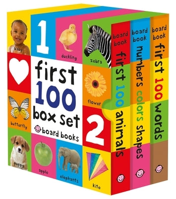 First 100 Board Book Box Set (3 Books): First 100 Words, Numbers Colors Shapes, and First 100 Animals Other Priddy Books Us