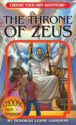 Paperback of The Throne of Zeus from Choose Your Own Adventure featuring a cover with mythological artwork and bold title text.