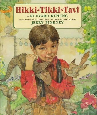 Paperback copy of Rikki-Tikki-Tavi by HarperCollins showing the book cover with illustrations and title.