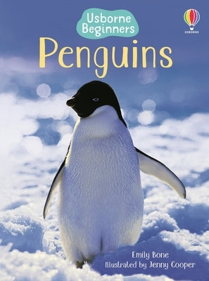 Paperback penguin book by Usborne Books featuring colorful illustrations of various penguins for children.