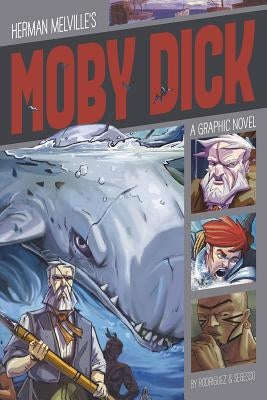 Paperback of Moby Dick graphic novel by Stone Arch Books, featuring illustrated cover art with whale and nautical themes.