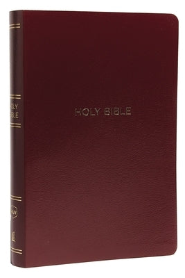 Thomas Nelson NKJV Reference Bible with burgundy leather-look cover, giant print, red letter edition, center-column references, comfort print