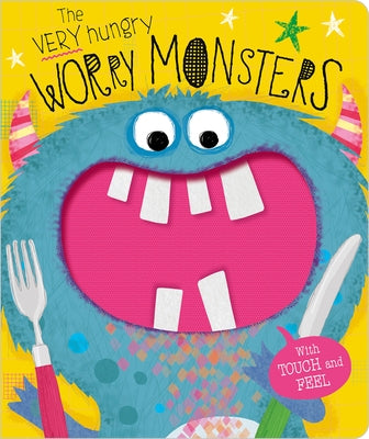 The Very Hungry Worry Monsters board book by Make Believe Ideas, featuring colorful illustrations of friendly worry monsters.