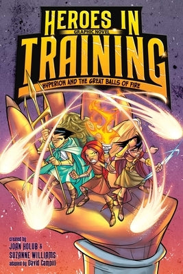 Paperback graphic novel titled "Hyperion and the Great Balls of Fire" by Aladdin Paperbacks, showing colorful cover art.