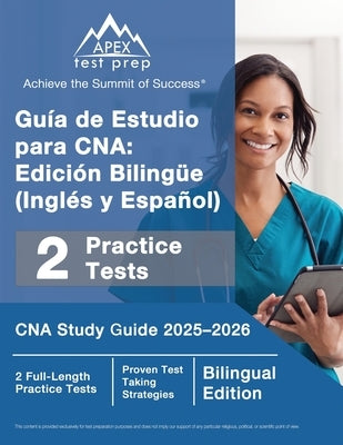 Bilingual CNA study guide by Apex Test Prep, paperback with practice tests for 2025-2026, includes full-length practice exams.