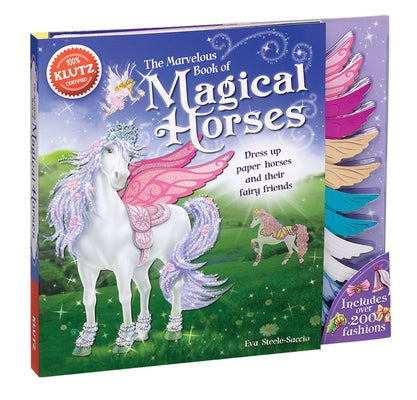 Klutz Magical Horses novelty craft set featuring paper horses, fairies, background scenes, and a storage envelope.
