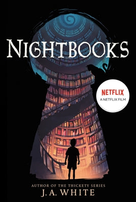 Paperback copy of Nightbooks by Clarion Books featuring a colorful, illustrated cover with spooky, whimsical artwork.