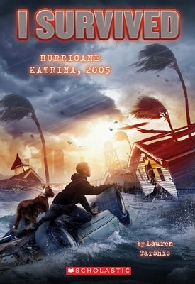Paperback book titled "I Survived Hurricane Katrina, 2005" from Scholastic Paperbacks, showing the front cover with title and illustrations.