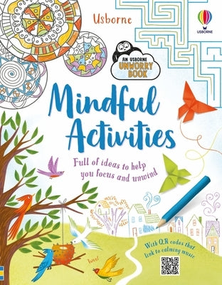 Paperback Mindful Activities book by Usborne Books featuring calming exercises and mindfulness exercises for relaxation.