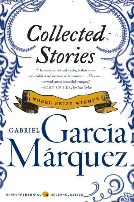 Paperback of "Collected Stories" by Harper Perennial, featuring a close-up of the book cover with text and design elements.
