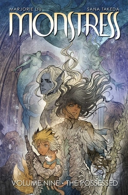 Paperback of Monstress Volume 9: The Possessed by Image Comics, featuring vibrant cover art of a masked character with mystical elements.