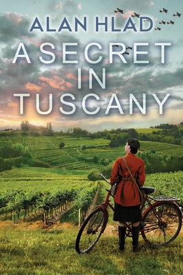 Paperback copy of "A Secret in Tuscany" by John Scognamiglio Book, showing the front cover with scenic countryside illustration.
