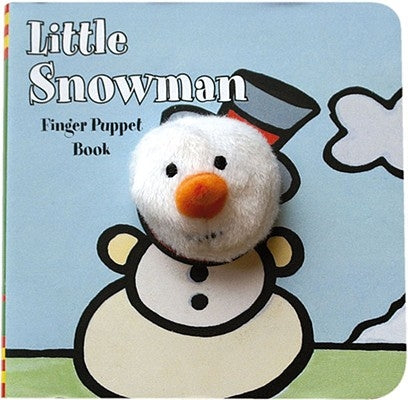 Paperback Little Snowman finger puppet book by Chronicle Books showing colorful snowman and animal finger puppets for toddlers.