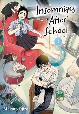 Paperback of Insomniacs After School, Vol. 1 manga by Viz Media, showing the cover art with colorful characters and title text.