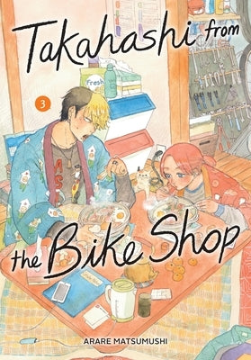 Paperback of Takahashi from the Bike Shop, Vol. 3 manga by Yen Press, featuring colorful cover art with characters riding bikes.