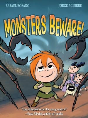 Paperback of Monsters Beware! by First Second featuring a colorful, illustrated cover with monstrous characters and bold title text.