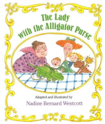 Paperback of "The Lady with the Alligator Purse" by Little, Brown Books for Young Readers, showing the book cover with colorful illustrations.