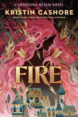 Paperback copy of "Fire" by Penguin Books with a cover featuring fiery imagery and bold typography.