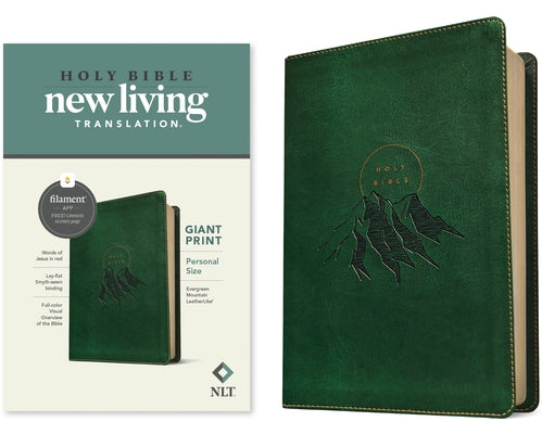NLT Personal Size Giant Print Bible, Filament Enabled (Leatherlike, Evergreen Mountain, Red Letter) by Tyndale