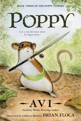 Paperback copy of the novel "Poppy" by HarperCollins featuring a colorful cover illustration.