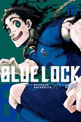 Blue Lock 10 paperback manga by Kodansha Comics featuring dynamic cover art with characters in intense action scenes.