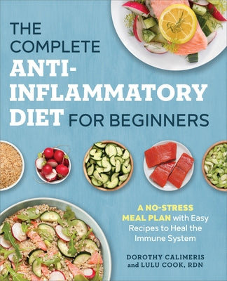 Paperback book titled "The Complete Anti-Inflammatory Diet for Beginners" by Callisto, showing the cover with colorful meal images.