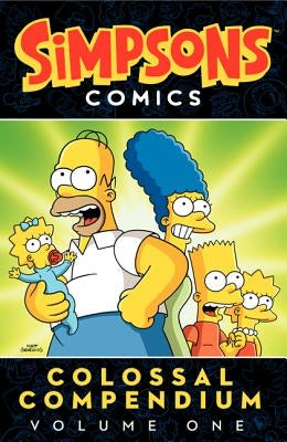 Paperback of Simpsons Comics Colossal Compendium Volume 1 by Harper Paperbacks, featuring colorful cartoon cover art.